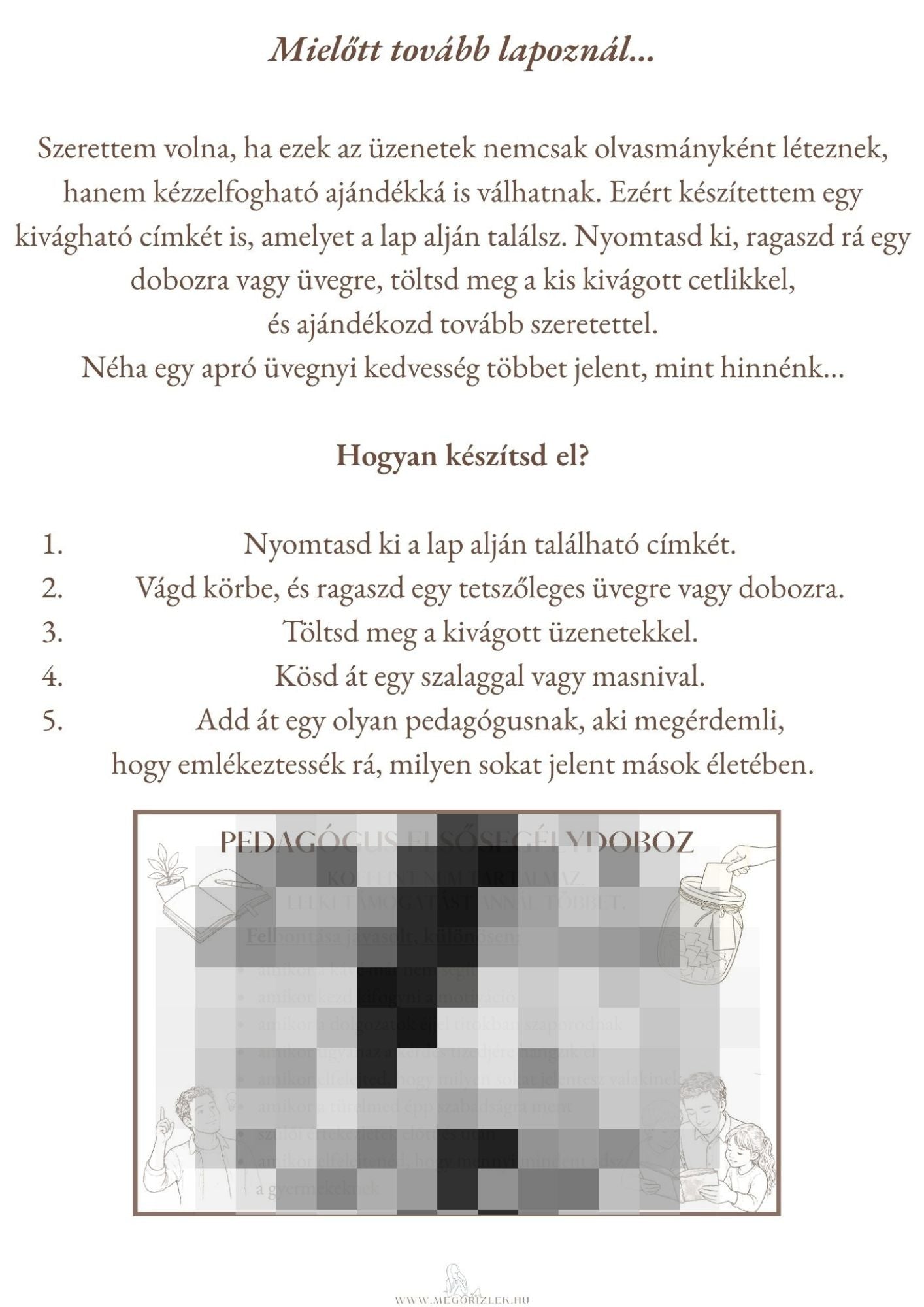 Pedagógus elsősegélydoboz férfi pedagógusoknak