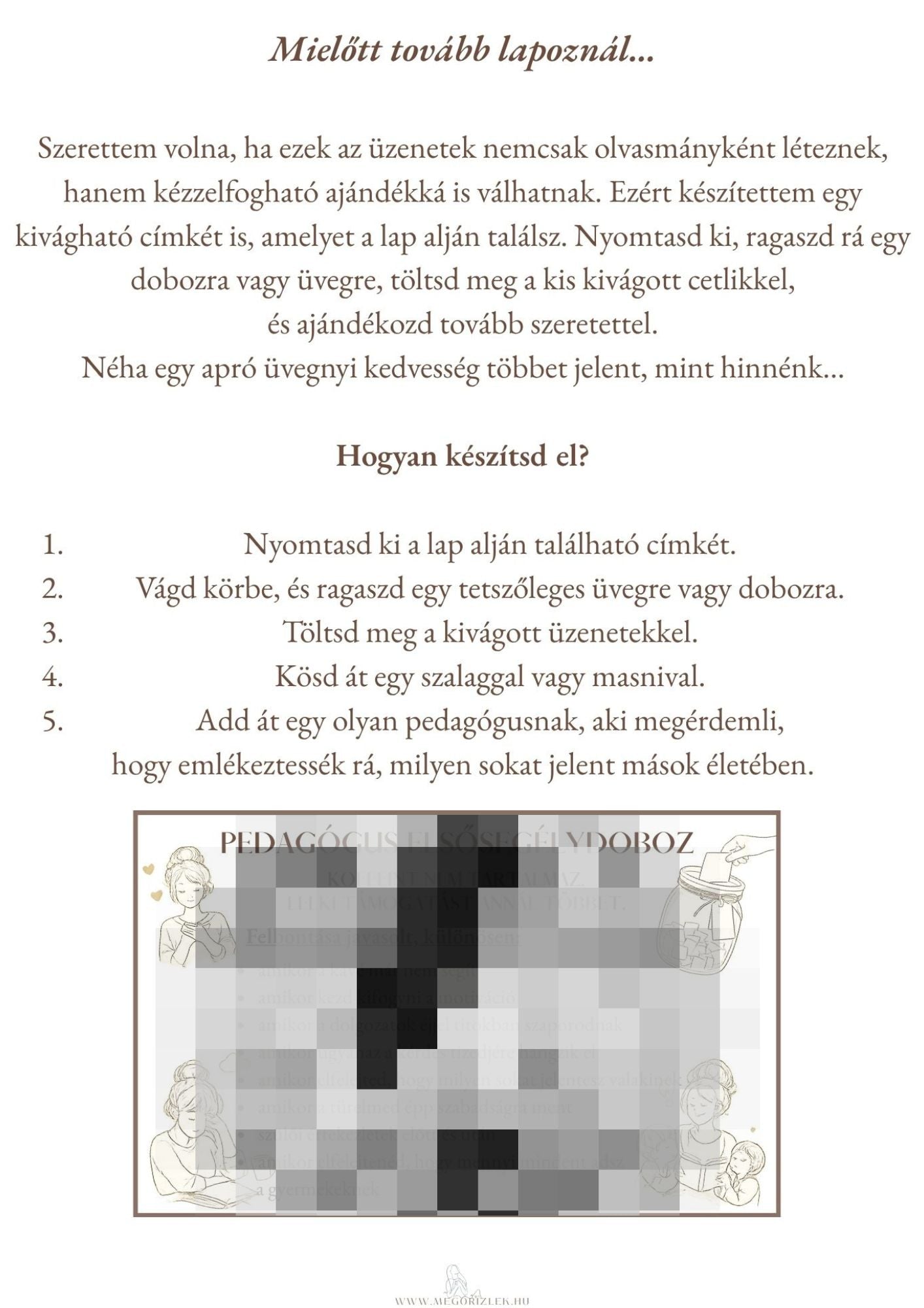Pedagógus elsősegélydoboz női pedagógusoknak